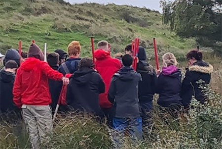 Photograph of students on a Geography field trip