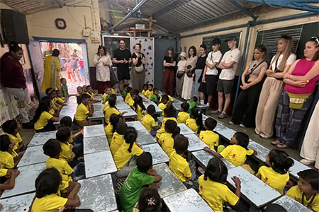 Photograph of students at the Prem Dan school in Mumbai