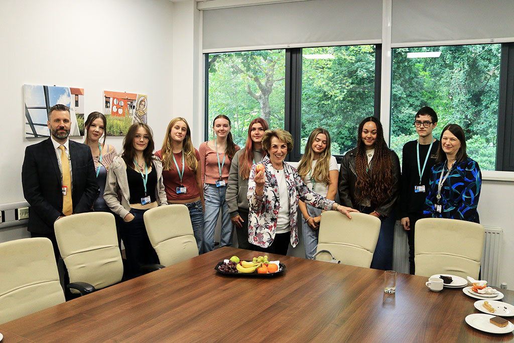 Edwina Currie at Aquinas College with students