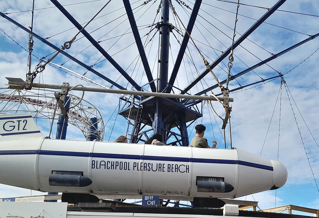 Students on a ride at Blackpool Pleasure Beach