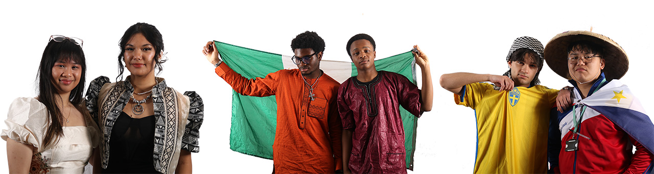 Montage of students dressed up for Culture Day