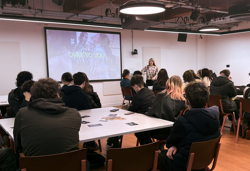 Students attending an event at the Stockroom in Stockport