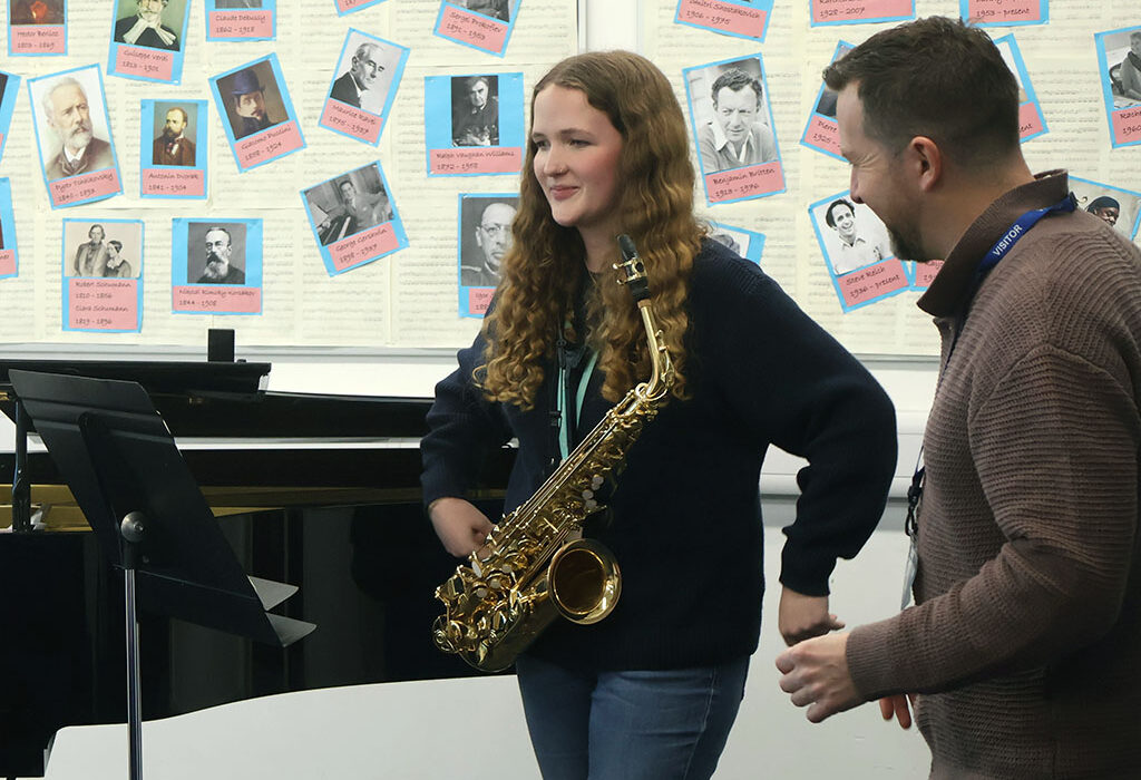 Photograph of a student receiving tuition from the Royal Northern College of Music