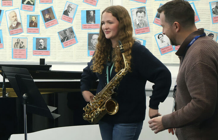 Photograph of a student receiving tuition from the Royal Northern College of Music