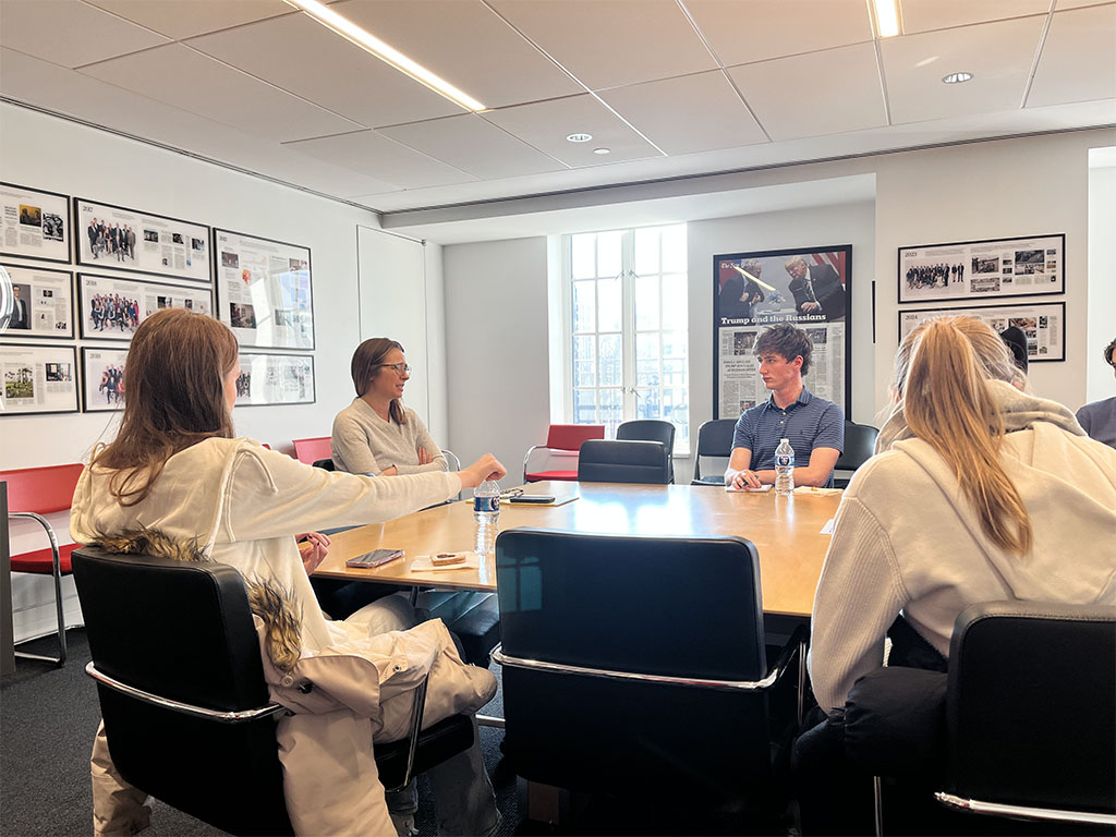 Politics student Ciaron Keogh in conversation with Elizabeth Kennedy