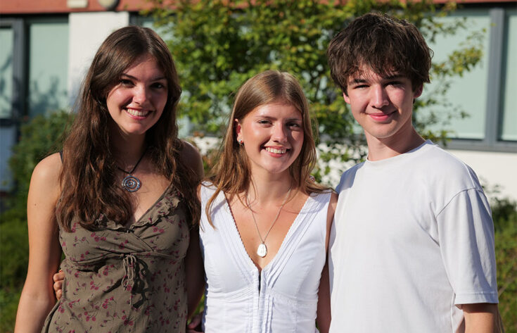 Group of students celebrating their 2026 A level results